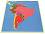 Карта на Южна Америка - Детски дървен пъзел от 13 части с пинчета по метода на Монтесори - 