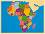 Карта на Африка - Детски дървен пъзел с пинчета по метода на Монтесори - 
