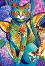 Пъстроцветна котка - Пъзел от 1500 части на Давид Галчут (David Galchutt) - 