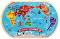 Карта на света - Детски дървен образователен пъзел с подложка - 