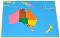 Карта на Австралия и Океания - Детски дървен пъзел от 9 части с пинчета по метода на Монтесори - 