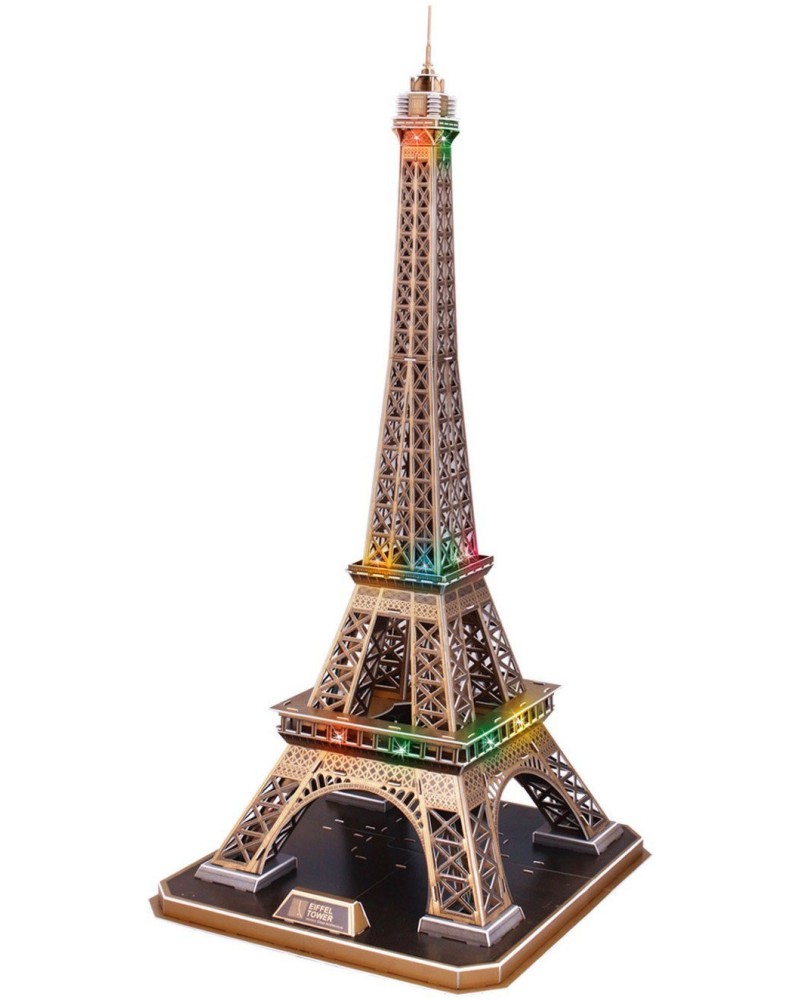 Айфеловата кула, Париж - Светещ 3D пъзел от 82 части - пъзел