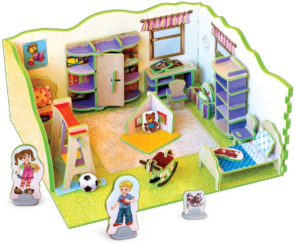 Детска стая - 3D пъзел от 79 части от колекцията 3D Къща - пъзел