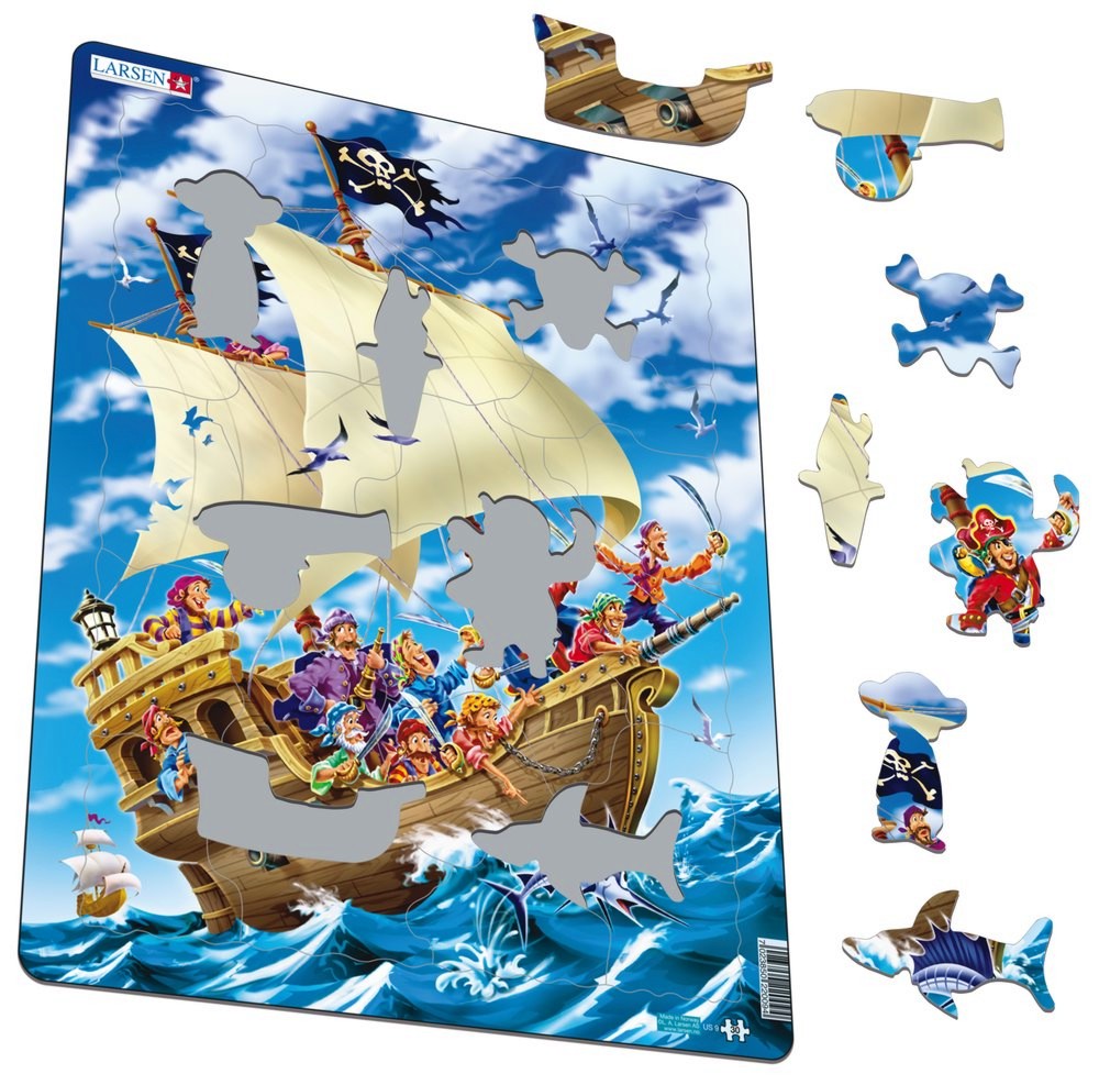 Пирати - Пъзел в картонена подложка от 30 части в нестандартна форма - пъзел