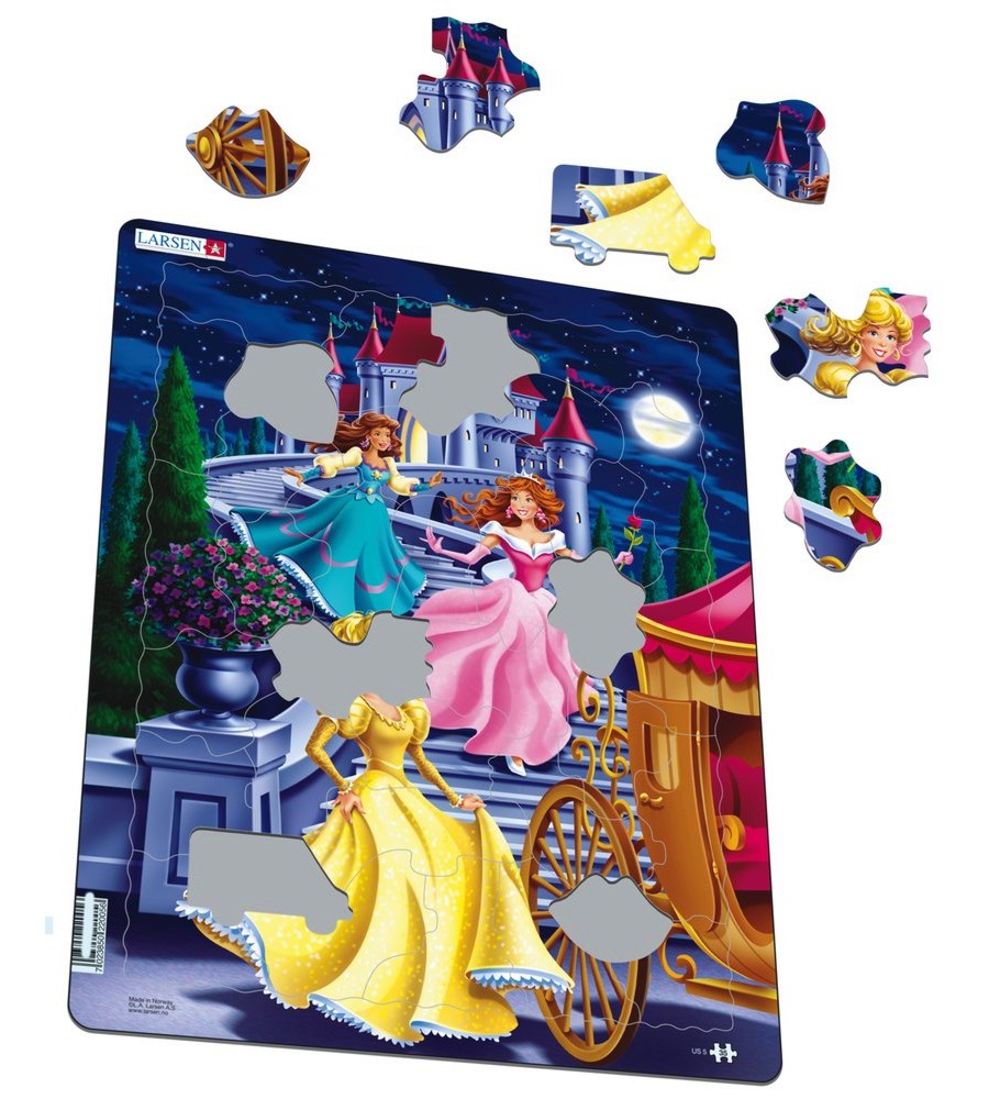Принцеси - Пъзел в картонена подложка от 35 части в нестандартна форма - пъзел