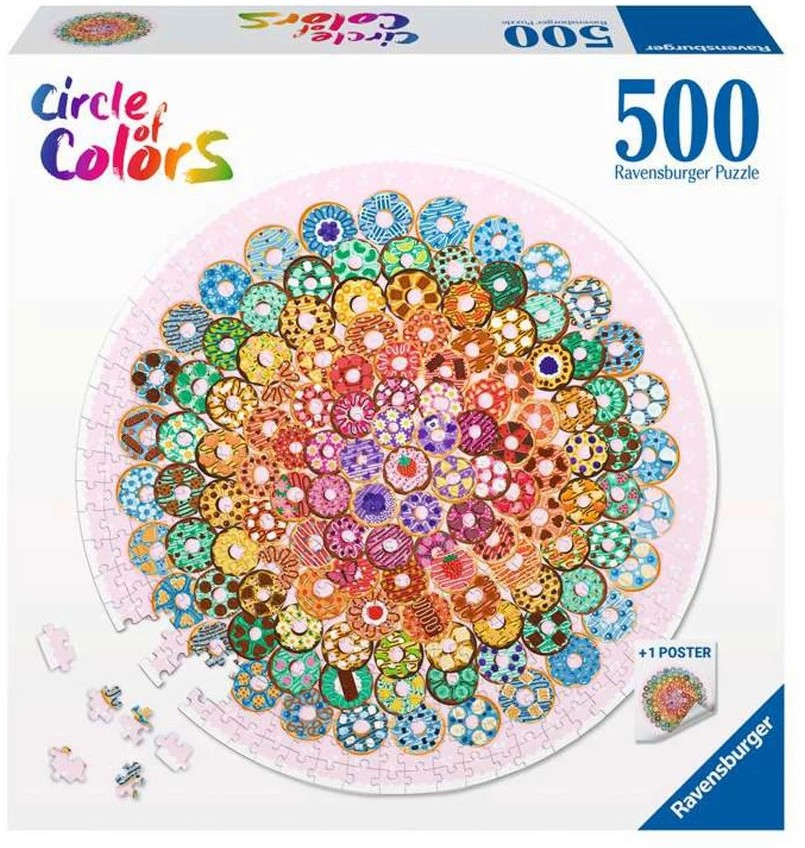 Понички Понички - Кръгъл пъзел от 500 части, от колекцията Circle of colors - пъзел