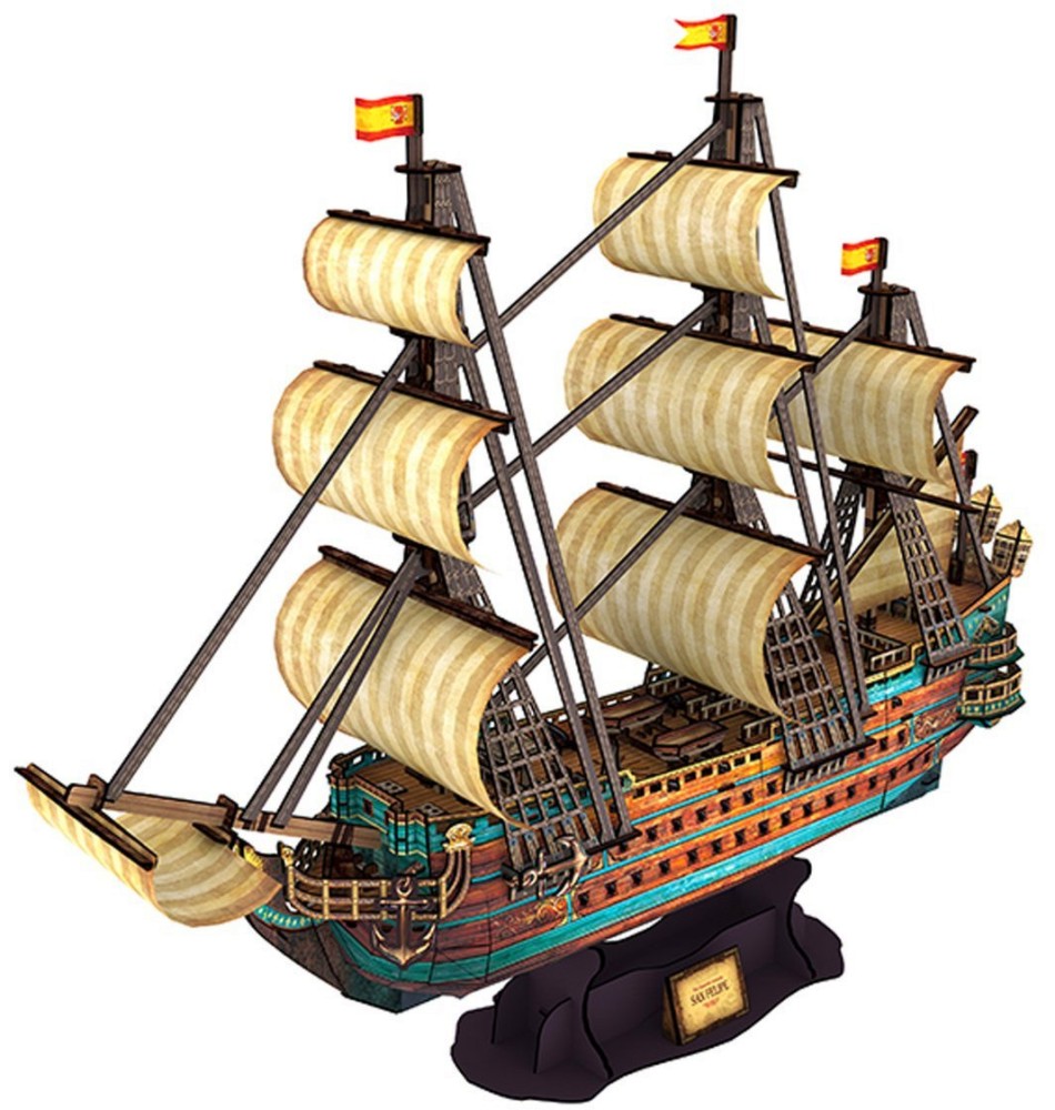 Кораб Сан Фелипе - 3D картонен пъзел от 248 части - пъзел