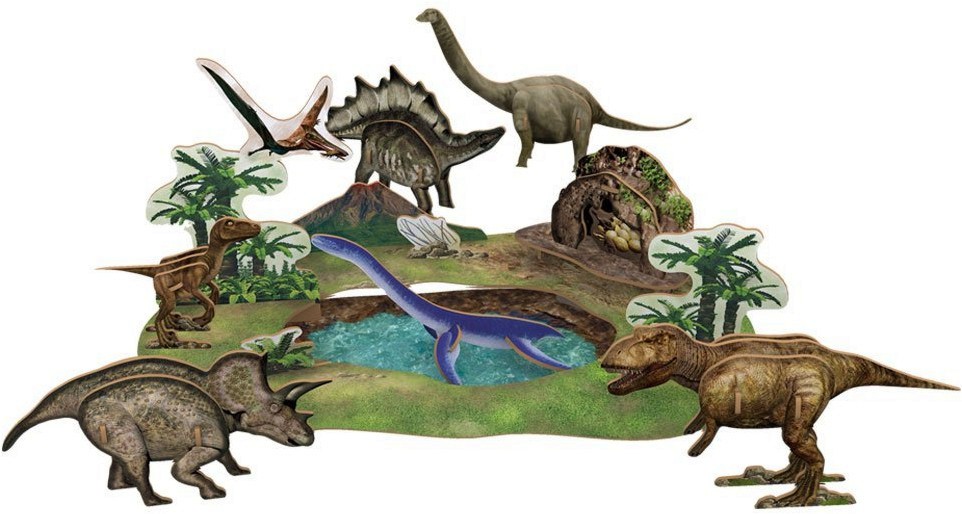 Динозаври - 3D картонен пъзел от 43 части от колекцията "National Geographic Kids" - пъзел
