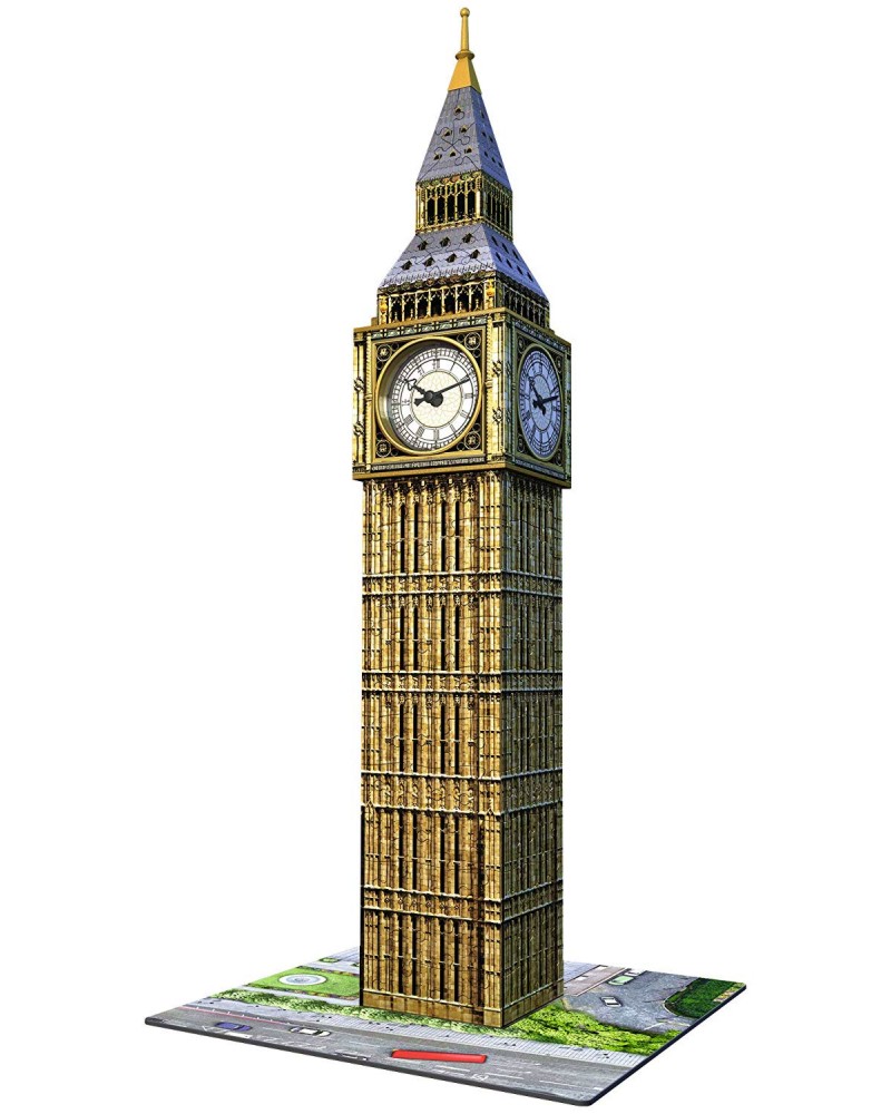 Биг Бен - 3D пъзел от 216 пластмасови части с вграден часовник - пъзел