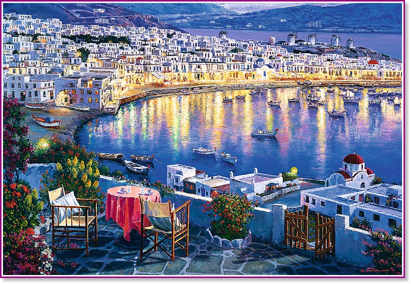 Залез в Миконос, Гърция - Пъзел от 1500 части от колекцията "Premium Quality" - пъзел