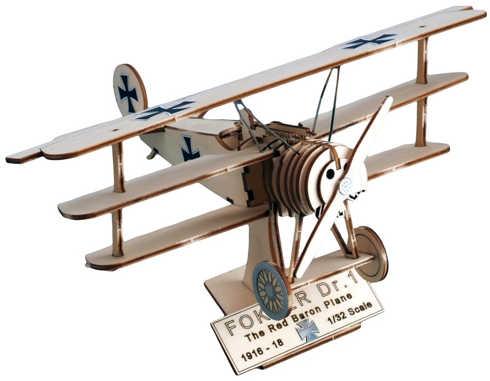   - Fokker DR.I - 3D     "Art & Wood" - 