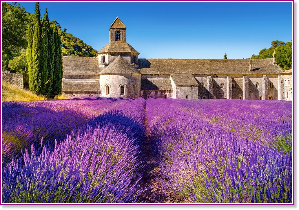 Лавандулово поле в Прованс, Франция - Пъзел от 1000 части - пъзел