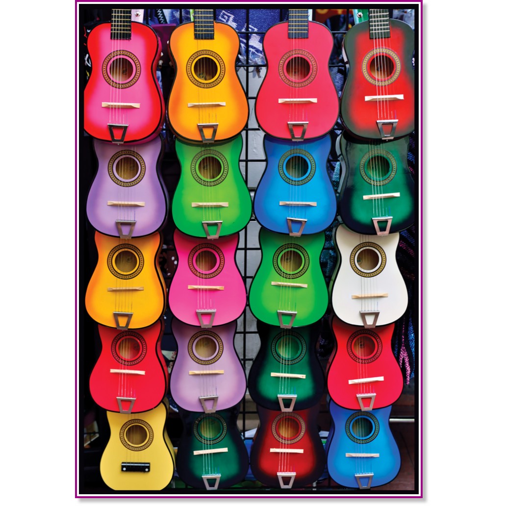 Цветни китари - Пъзел от 500 части на Сюзън Кремър - пъзел