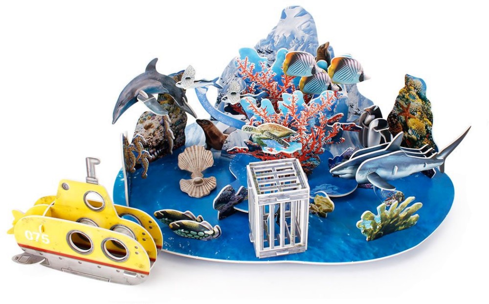 Подводно приключение - 3D картонен пъзел от 63 части от колекцията National Geographic Kids - пъзел