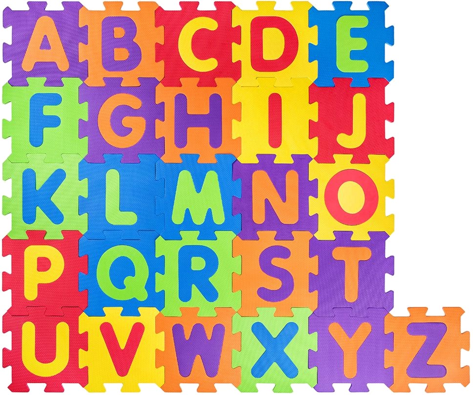 Английска азбука - Детски образователен пъзел-килим от 52 меки части - пъзел