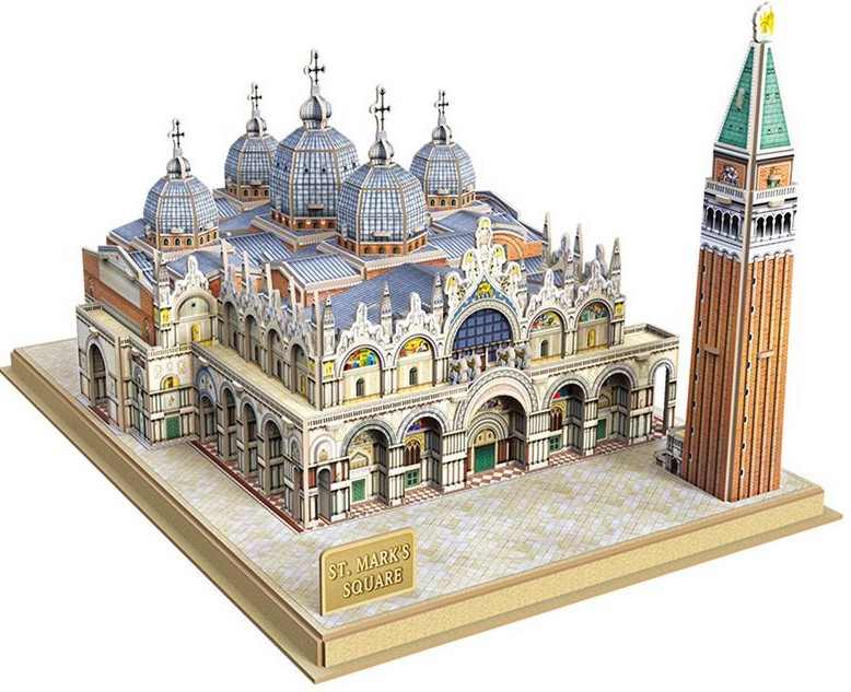 Площад Сан Марко, Венеция - 3D картонен пъзел от 107 части от колекцията National Geografic Kids - пъзел
