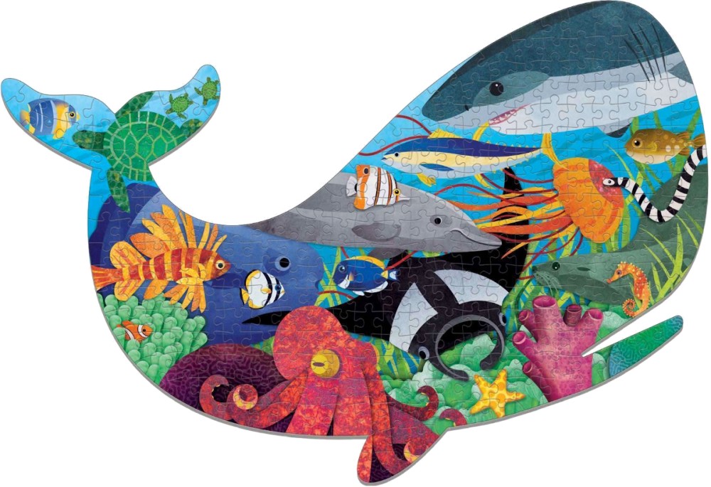 Подводен свят - Пъзел в нестандартна форма от 300 части от колекцията Mudpuppy - пъзел