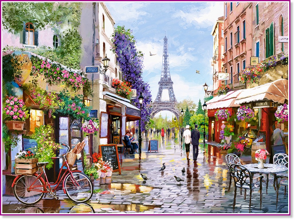 Париж в цветя - Пъзел от 3000 части на Ричард Макнийл - пъзел