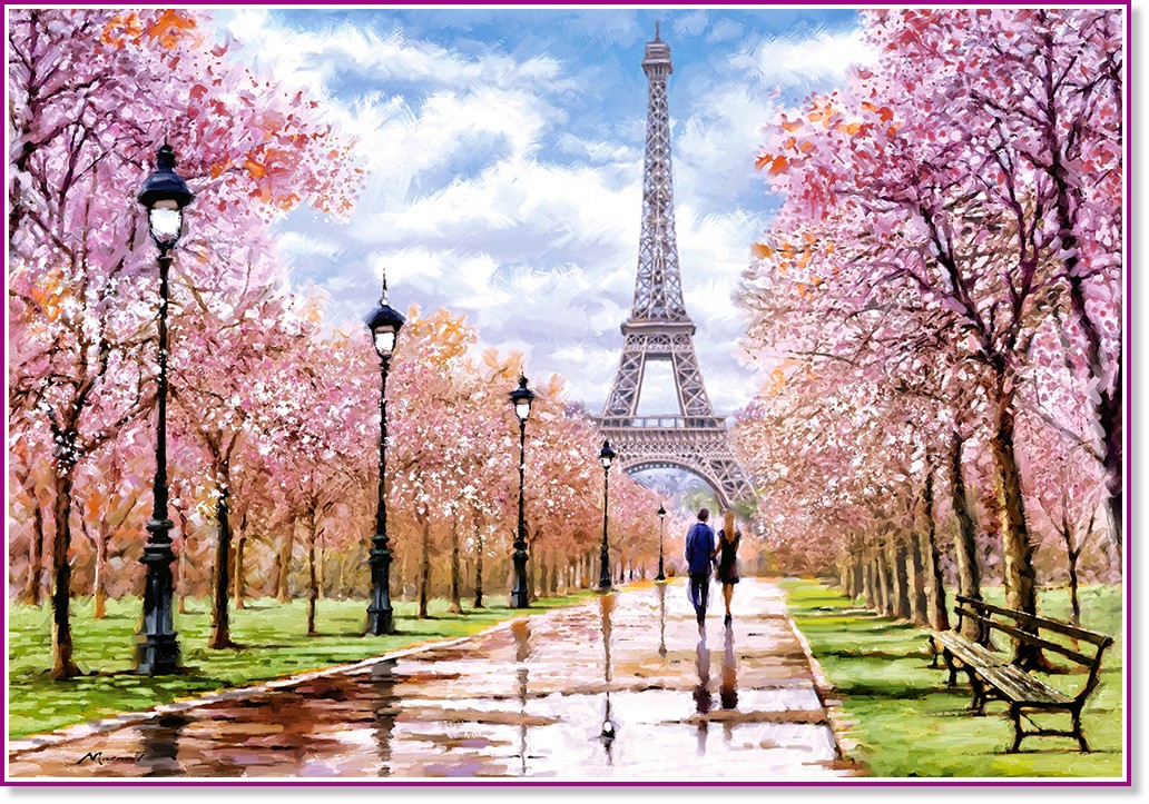 Романтична разходка в Париж - Пъзел от 1000 части на Ричард Макнийл - пъзел
