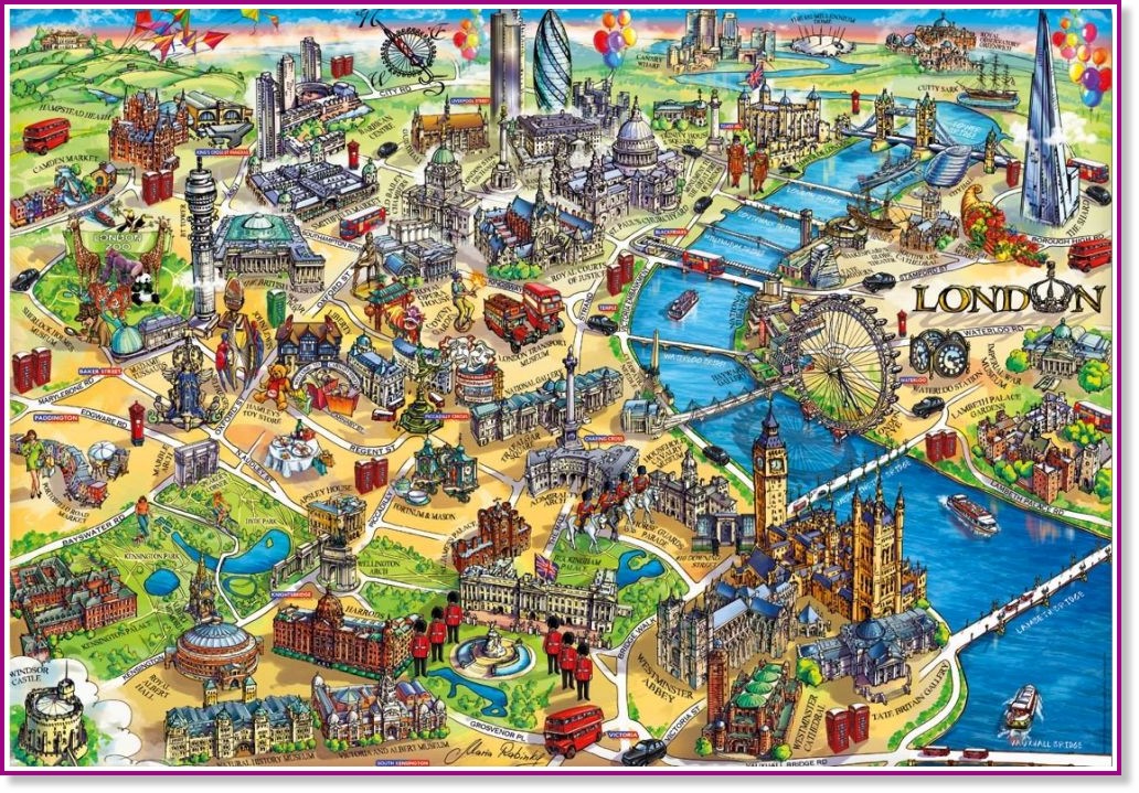 Карта на Лондон - Пъзел от 500 части - пъзел