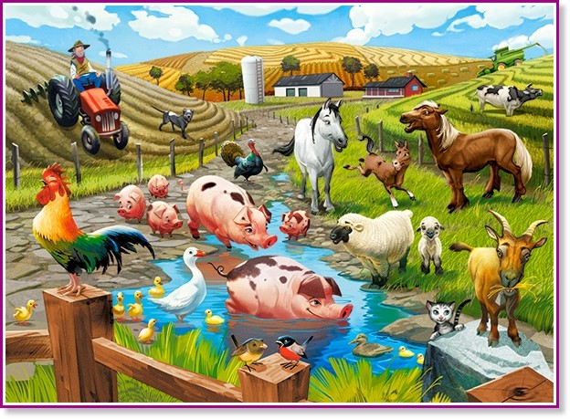 Животните във фермата - Пъзел от 70 части от колекцията "Premium" - пъзел