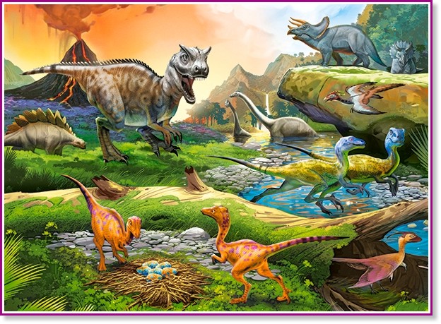Светът на динозаврите - Пъзел от 100 части от колекцията "Premium" - пъзел