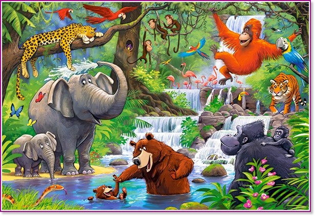 Животните в джунглата - Пъзел от 40 големи части от колекцията "Premium" - пъзел
