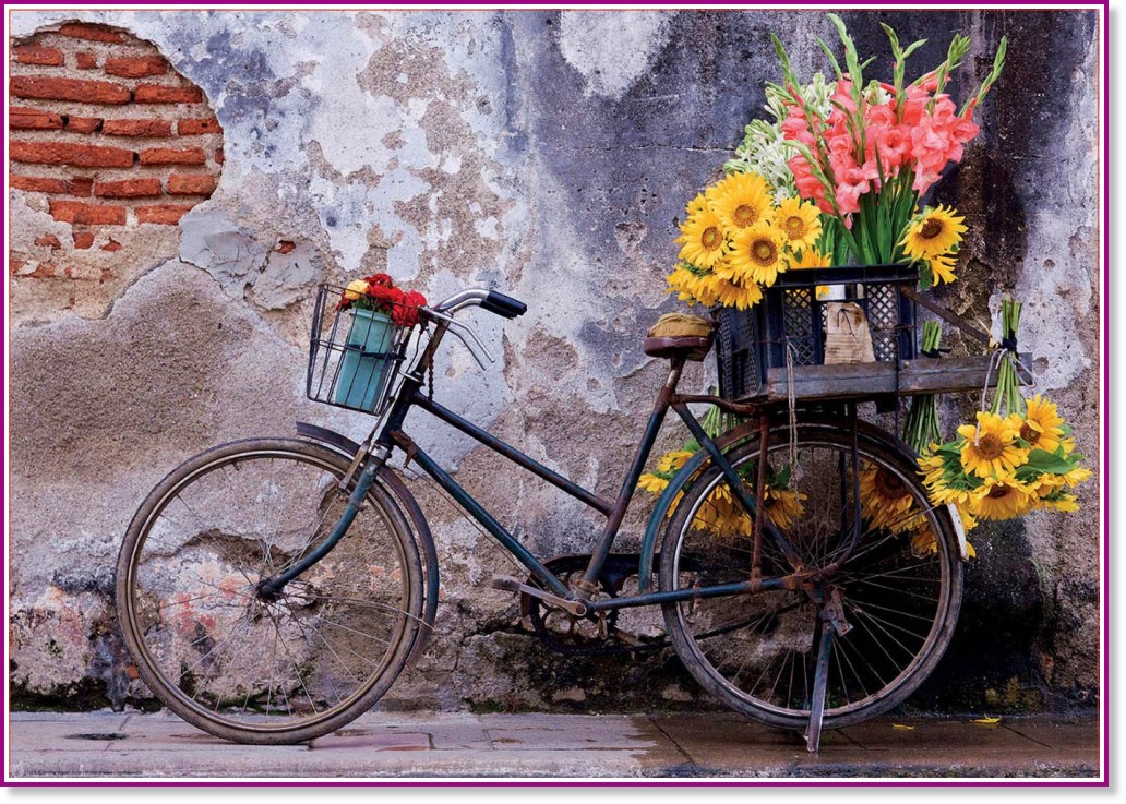 Велосипед с цветя - Пъзел от 500 части - пъзел