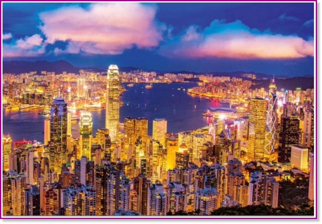 Хонг Конг - Неонов пъзел от 1000 части - пъзел