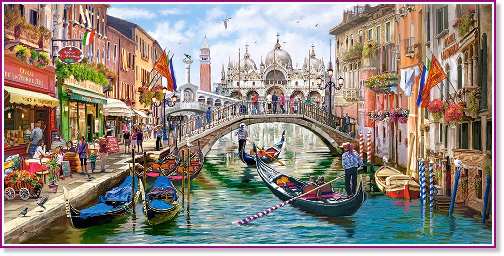 Очарователната Венеция - Панорамен пъзел от 4000 части на Ричард Макнийл - пъзел