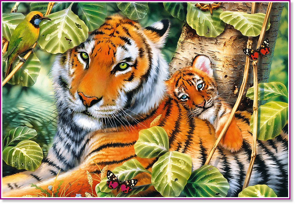 Два тигъра - Пъзел от 1500 части от колекцията "Premium Quality" - пъзел