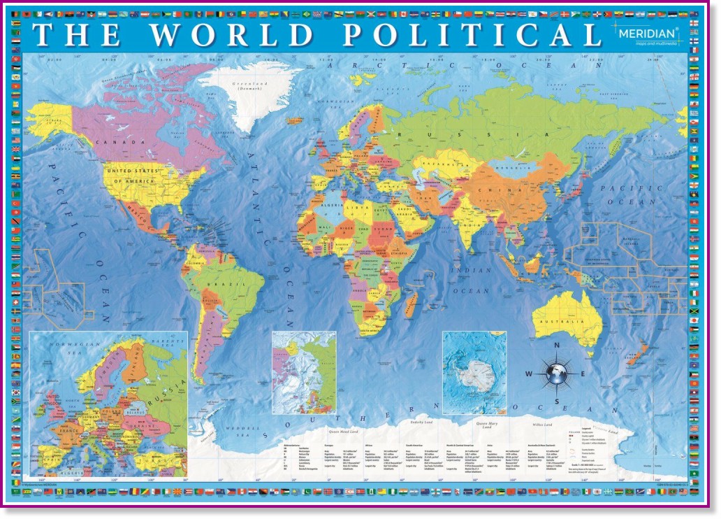 Политическа карта - Пъзел от 2000 части от колекцията Premium quality - пъзел