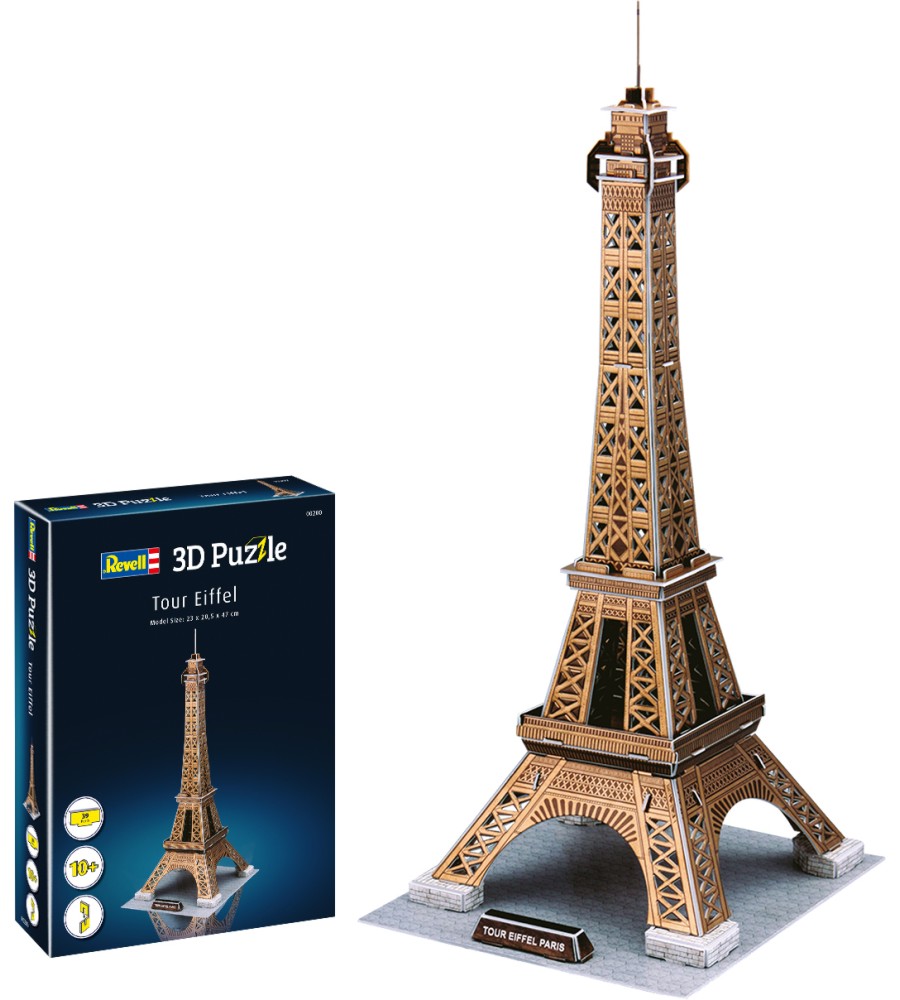 Айфеловата кула - 3D картонен пъзел от 39 части - пъзел