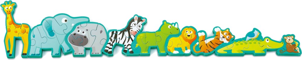 Животните и азбуката - Детски дървен пъзел от 25 части - пъзел