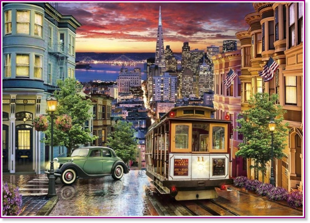 Трамвай във Сан Франциско - Пъзел от 500 части на Доминик Дейвисън - пъзел