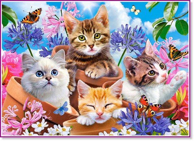 Котета с цветя - Пъзел от 120 части - пъзел