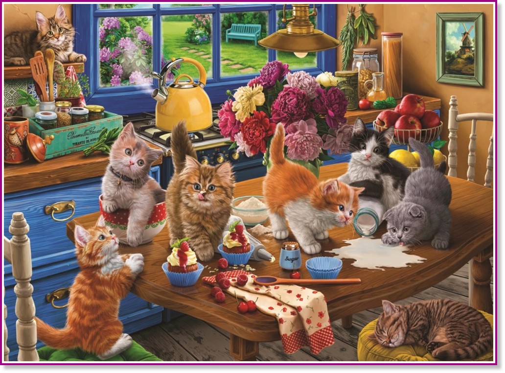 Котенца в кухнята - Пъзел от 1000 части - пъзел