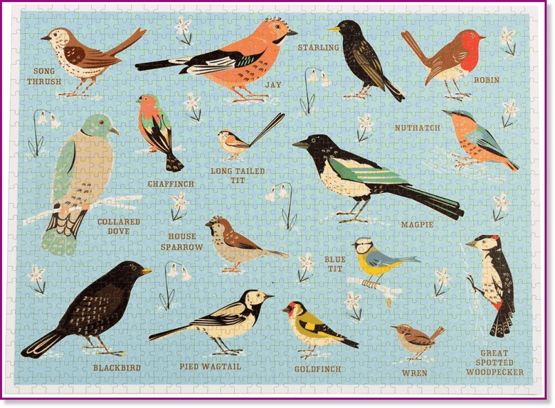 Градински птици - Пъзел от 1000 части - пъзел