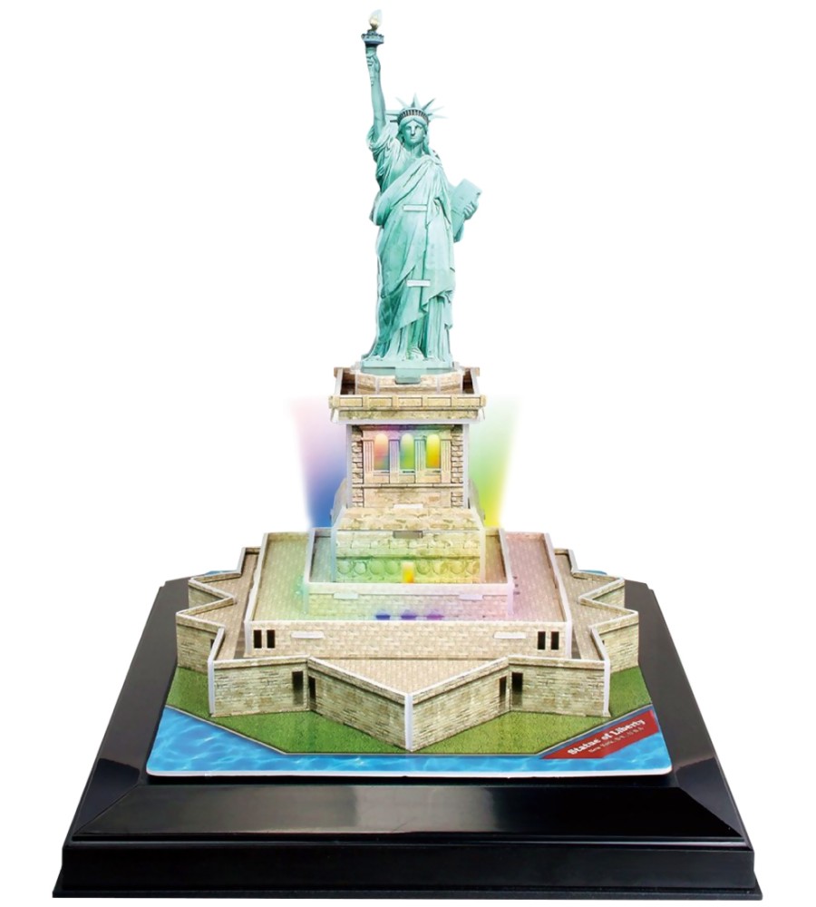 Статуята на свободата - Светещ 3D пъзел от 37 части - пъзел