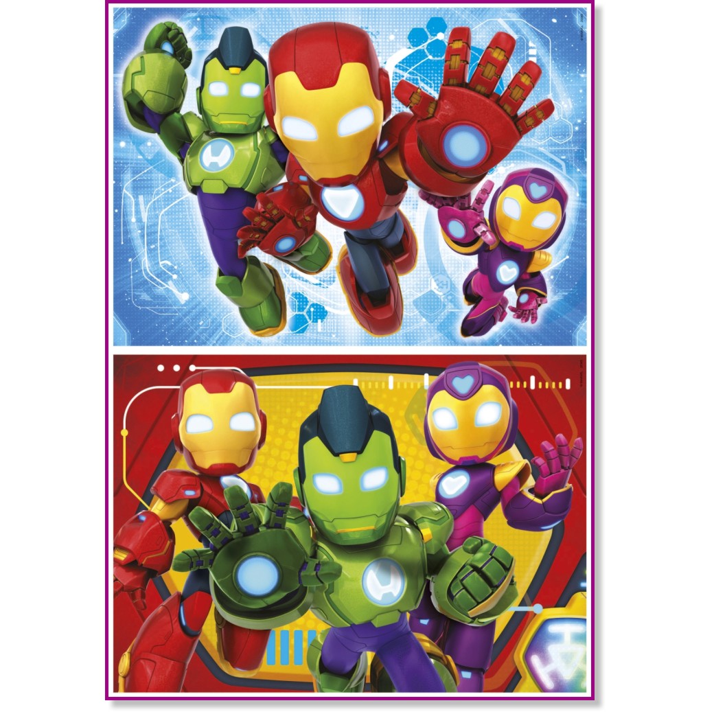 Железният човек и приятели Железният човек и приятели - 2 пъзела от 48 части - пъзел