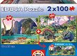 Светът на динозаврите - 2 пъзела от 100 части - пъзел