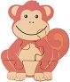 Маймунка - Дървен пъзел от 4 части от колекцията Jungle Animals Collection - пъзел