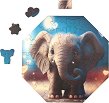 Слончето Ели - Нестандартен пъзел от 46 части, от колекцията Hi, I'm Little - пъзел