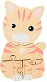 Рижаво коте - Дървен пъзел от 4 части от колекцията Farm Animals Collection - пъзел