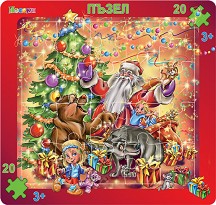 Весела Коледа - Пъзел в картонена подложка - пъзел