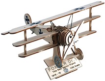   - Fokker DR.I - 3D     "Art & Wood" - 