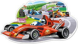 Автомбилно състезание - Пъзел в нестандартна форма от 12 големи части от колекцията "Premium Kids" - пъзел