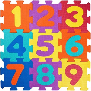Цифри - Детски образователен пъзел-килим от 23 меки части - пъзел