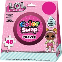 L.O.L. Surprise Color swap - Пъзел изненада от 48 части на тема L.O.L. Surprise - пъзел