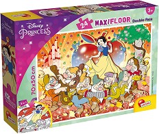 Снежанка и седемте джуджета - Двулицев пъзел за оцветяване от 24 части на тема Принцесите на Дисни - пъзел